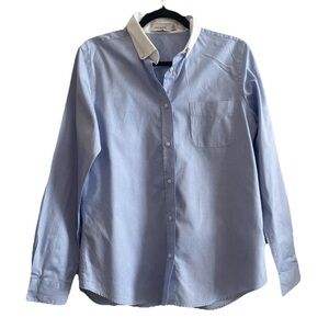 Coach 1941 Tailored Button Down Long Sleeve Shirt Top Blue Women’s Sz 12 Preppy